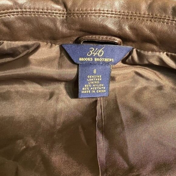 Brooks Brothers 346 Women's Blazer Jacket Size 6 Brown Suede Leather Button Up - Picture 11 of 16